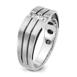 14k White Gold IBGoodman Men's Polished and Satin Diamond Ring Mounting - B6-E6A195AA-3770