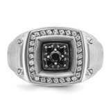 14k White Gold IBGoodman Men's Polished and Satin Ring Mounting - B5-47323B2F-3365
