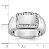 14k White Gold IBGoodman Men's Polished Rectangle Ring Mounting