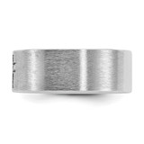 14k White Gold IBGoodman Men's Satin Cross Ring Mounting