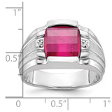 14k White Gold IBGoodman Men's Satin Gemstone and Diamond Ring Mounting