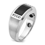 14k White Gold IBGoodman Men's Satin Onyx and 1/15 carat Diamond Complete Ring - B5-9B402329-5091