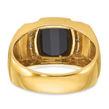 14k White Gold IBGoodman Men's Satin Onyx and 1/20 carat Diamond Complete Ring