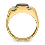14k White Gold IBGoodman Men's Satin Onyx and Diamond Ring Mounting - B5-1EA68B3B-9730