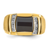 14k White Gold IBGoodman Men's Satin Onyx and Diamond Ring Mounting - B5-1EA68B3B-9730
