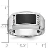 14k White Gold IBGoodman Men's Satin Onyx and Diamond Ring Mounting - B5-1FE63F80-9711