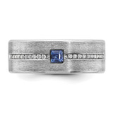 14k White Gold IBGoodman Men's Satin Sapphire/Diamond Ring Mounting - B5-9AE1FFDC-8867