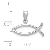 14k White Gold Ichthus Fish Pendant - D3-EFE681AD-2994