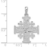 14k White Gold Jerusalem Cross Pendant - D1-947D6B57-4717