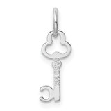 14K White Gold Key Letter C Initial Charm