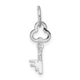 14K White Gold Key Letter F Initial Charm