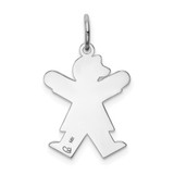 14k White Gold Kid Charm - XK-CAE2844B-5192