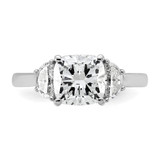 14k White Gold Lab Grown Diamond VS/SI+ G+ Cushion & 1/2 Moon 3 Stone Semi-mount Engagement Ring - RM-05929200-1345