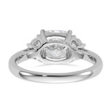 14k White Gold Lab Grown Diamond VS/SI+ G+ Cushion & 1/2 Moon 3 Stone Semi-mount Engagement Ring - RM-05929200-1345