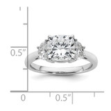 14k White Gold Lab Grown Diamond VS/SI+ G+ Cushion & 1/2 Moon 3 Stone Semi-mount Engagement Ring - RM-05929200-1345