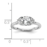 14k White Gold Lab Grown Diamond VS/SI+ G+ Cushion & 1/2 Moon 3 Stone Semi-mount Engagement Ring - RM-2523D480-4006