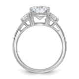 14k White Gold Lab Grown Diamond VS/SI+ G+ Cushion & 1/2 Moon 3 Stone Semi-mount Engagement Ring - RM-4CC91B45-6220