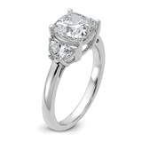 14k White Gold Lab Grown Diamond VS/SI+ G+ Cushion & 1/2 Moon 3 Stone Semi-mount Engagement Ring - RM-4CC91B45-6220