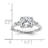 14k White Gold Lab Grown Diamond VS/SI+ G+ Cushion & Trillion 3 Stone Semi-mount Engagement Ring - RM-3093618B-9226