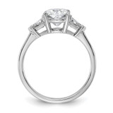 14k White Gold Lab Grown Diamond VS/SI+ G+ Cushion & Trillion 3 Stone Semi-mount Engagement Ring - RM-4B7A7FF2-4143