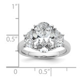 14k White Gold Lab Grown Diamond VS/SI+ G+ Oval & 1/2 Moon 3 Stone Semi-mount Engagement Ring - RM-263218DE-7020