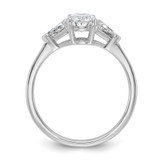 14k White Gold Lab Grown Diamond VS/SI+ G+ Oval & Trillion 3 Stone Semi-mount Engagement Ring - RM-4061194A-2020