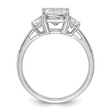 14k White Gold Lab Grown Diamond VS/SI+ G+ Princess & 1/2 Moon 3 Stone Semi-mount Engagement Ring - RM-79ED51CB-8762