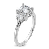 14k White Gold Lab Grown Diamond VS/SI+ G+ Princess & 1/2 Moon 3 Stone Semi-mount Engagement Ring - RM-79ED51CB-8762