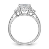 14k White Gold Lab Grown Diamond VS/SI+ G+ Princess & 1/2 Moon 3 Stone Semi-mount Engagement Ring - RM-869E35B8-4699
