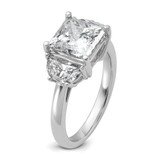 14k White Gold Lab Grown Diamond VS/SI+ G+ Princess & 1/2 Moon 3 Stone Semi-mount Engagement Ring - RM-9F2CDFAE-4107