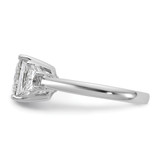14k White Gold Lab Grown Diamond VS/SI+ G+ Princess & 1/2 Moon 3 Stone Semi-mount Engagement Ring - RM-BDF6C21C-7854