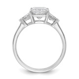 14k White Gold Lab Grown Diamond VS/SI+ G+ Princess & Trillion 3 Stone Semi-mount Engagement Ring - RM-C7FD014B-2893