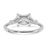 14k White Gold Lab Grown Diamond VS/SI+ G+ Princess & Trillion 3 Stone Semi-mount Engagement Ring - RM-C7FD014B-2893