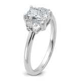 14k White Gold Lab Grown Diamond VS/SI+ G+ Radiant & 1/2 Moon 3 Stone Semi-mount Engagement Ring - RM-0F5619C6-3635