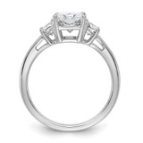 14k White Gold Lab Grown Diamond VS/SI+ G+ Radiant & 1/2 Moon 3 Stone Semi-mount Engagement Ring - RM-22A0F26B-9001