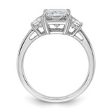 14k White Gold Lab Grown Diamond VS/SI+ G+ Radiant & 1/2 Moon 3 Stone Semi-mount Engagement Ring - RM-46BC40DF-1120