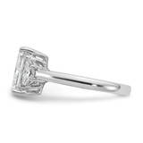 14k White Gold Lab Grown Diamond VS/SI+ G+ Radiant & 1/2 Moon 3 Stone Semi-mount Engagement Ring - RM-46BC40DF-1120