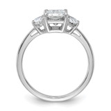 14k White Gold Lab Grown Diamond VS/SI+ G+ Radiant & 1/2 Moon 3 Stone Semi-mount Engagement Ring - RM-4FC0AE62-7101