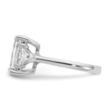 14k White Gold Lab Grown Diamond VS/SI+ G+ Radiant & Trillion 3 Stone Semi-mount Engagement Ring - RM-7B63B9AF-1285