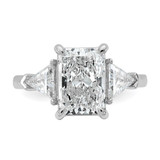 14k White Gold Lab Grown Diamond VS/SI+ G+ Radiant & Trillion 3 Stone Semi-mount Engagement Ring - RM-7B63B9AF-1285