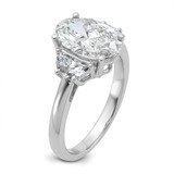 14k White Gold Lab Grown Diamond VS+ F+ Oval & 1/2 Moon 3 Stone Semi-mount Engagement Ring - RM-07C0848D-5839
