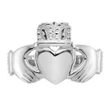 14k White Gold Ladies Claddagh Ring - D3-9ECA3E89-7249