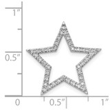 14k White Gold Large Diamond Star Chain Slide