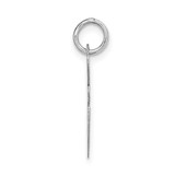 14k White Gold Large Fancy Script Letter E Initial Charm