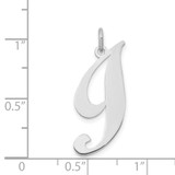 14k White Gold Large Fancy Script Letter I Initial Charm