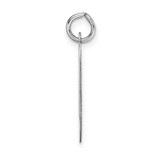 14k White Gold Large Fancy Script Letter O Initial Charm