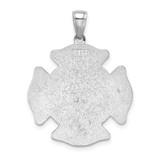 14k White Gold Large FD St. Florian Badge Pendant