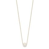14k 10-11mm White Semi-Round Freshwater Cultured Pearl Rope 17 inch Necklace