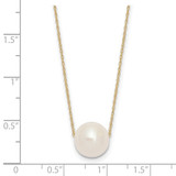 14k 10-11mm White Semi-Round Freshwater Cultured Pearl Rope 17 inch Necklace