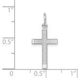 14K White Gold Laser Designed Cross Charm - XR-435EF771-3978
